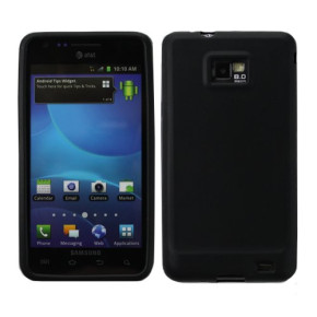 Силиконов гръб ТПУ гланц за Samsung Galaxy S2 I9100 / Galaxy S2 Plus I9105 черен